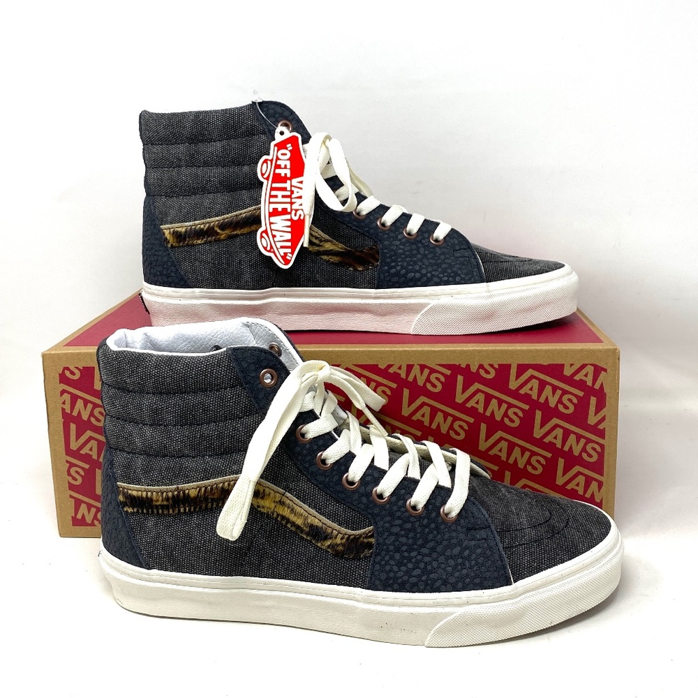VANS Sk8-Hi Shoes High Top Gray Canvas Leather Men’s Size Casual VN0A5JMJ1O7 - Picture 3 of 10